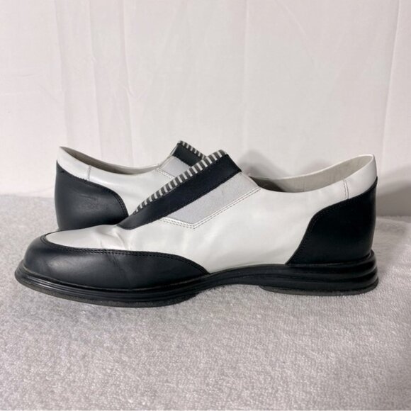 Sandbaggers Contour Fit Two Tone Black & White Allison Slip On Golf Shoes 11 - Picture 11 of 12